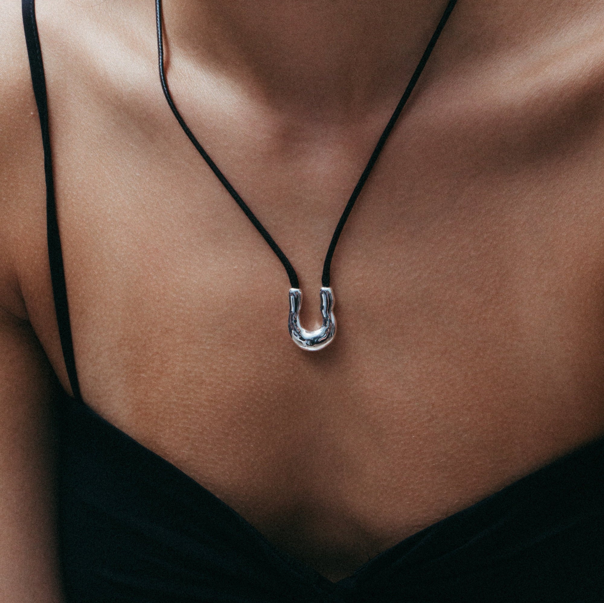 The Lea Cord Pendant Necklace | Sterling Silver