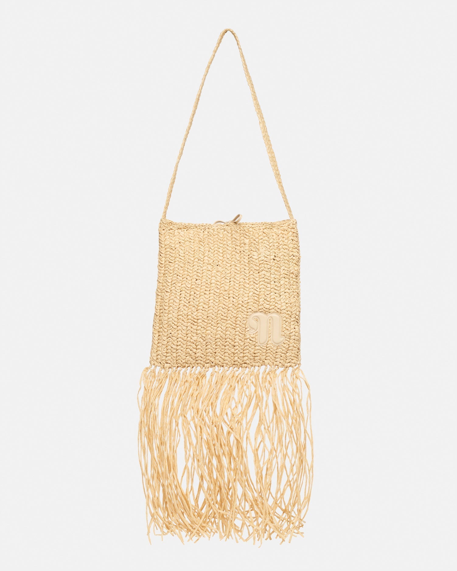 The Fringe Tote Fringed Raffia Tote | Naturalalmond