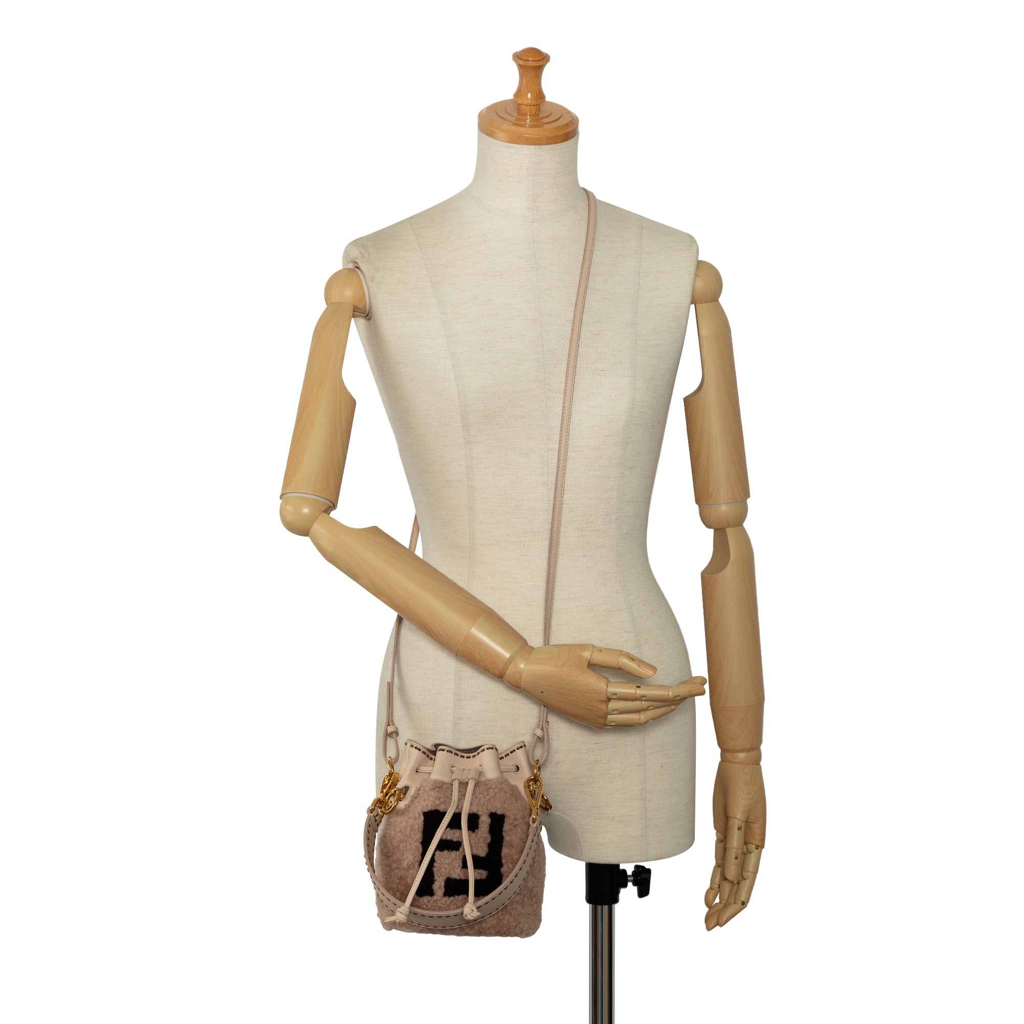 Fendi | Pre-Owned Shearling Mini Mon Tresor Bucket Bag | Pink