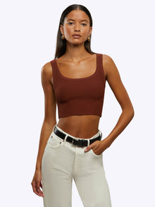 Womens | Coreflex Form-Fitting Cropped Tank | Tuscan
