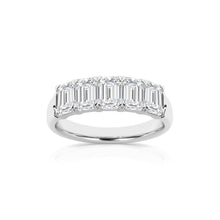 2.00 CT Emerald Lab-Grown Diamond | Five Stone Anniversary Wedding Band Ring | 14K White Gold | G Color | VS Clarity