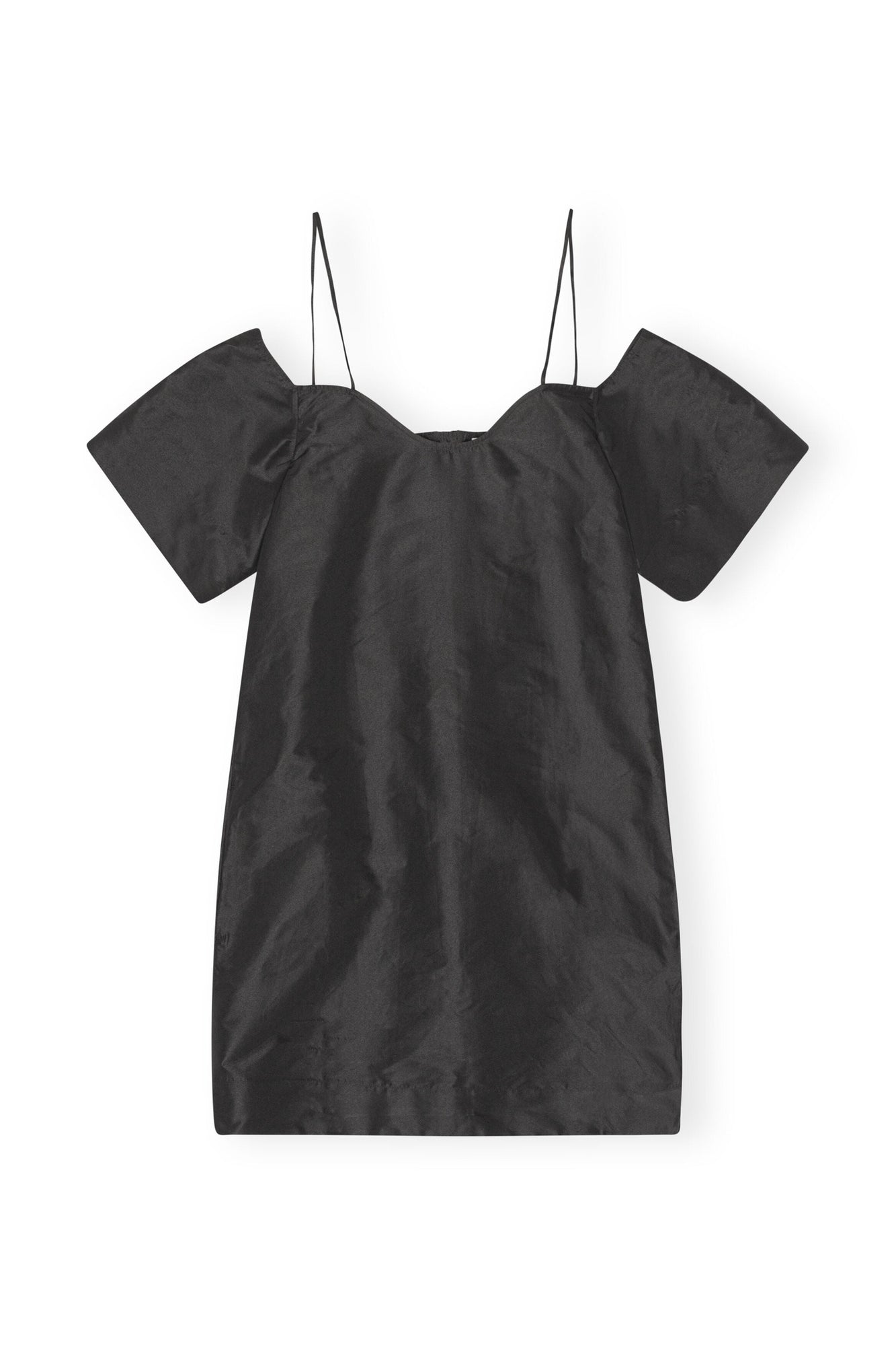 Taffeta Mini Dress | Black
