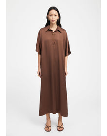 Talbot | Open-Back Satin Dress | Chocolate