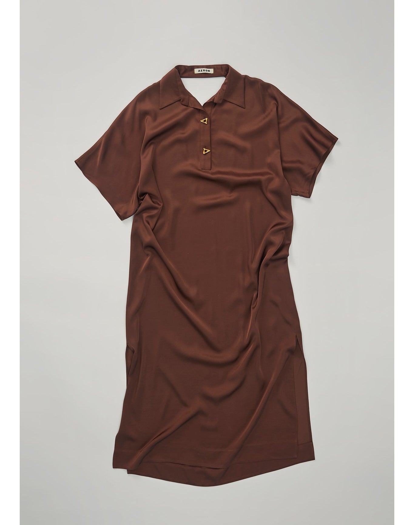 Talbot | Open-Back Satin Dress | Chocolate