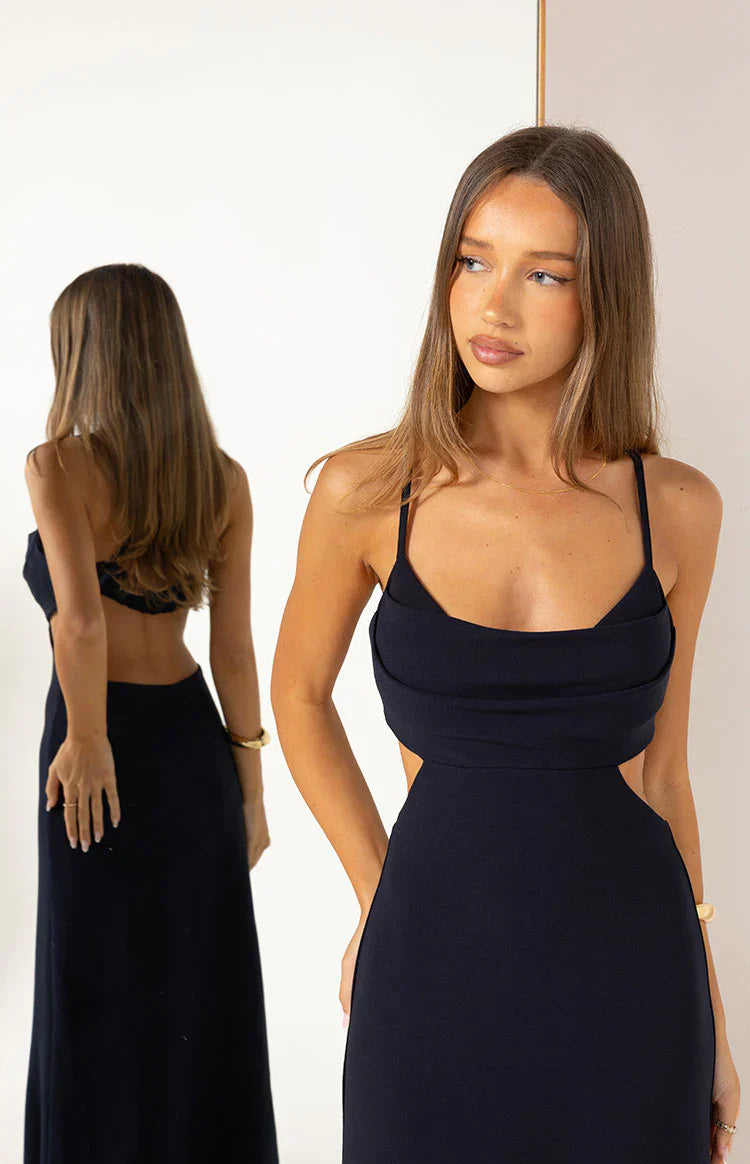 Taleah Crepe Formal Maxi Dress | Navy
