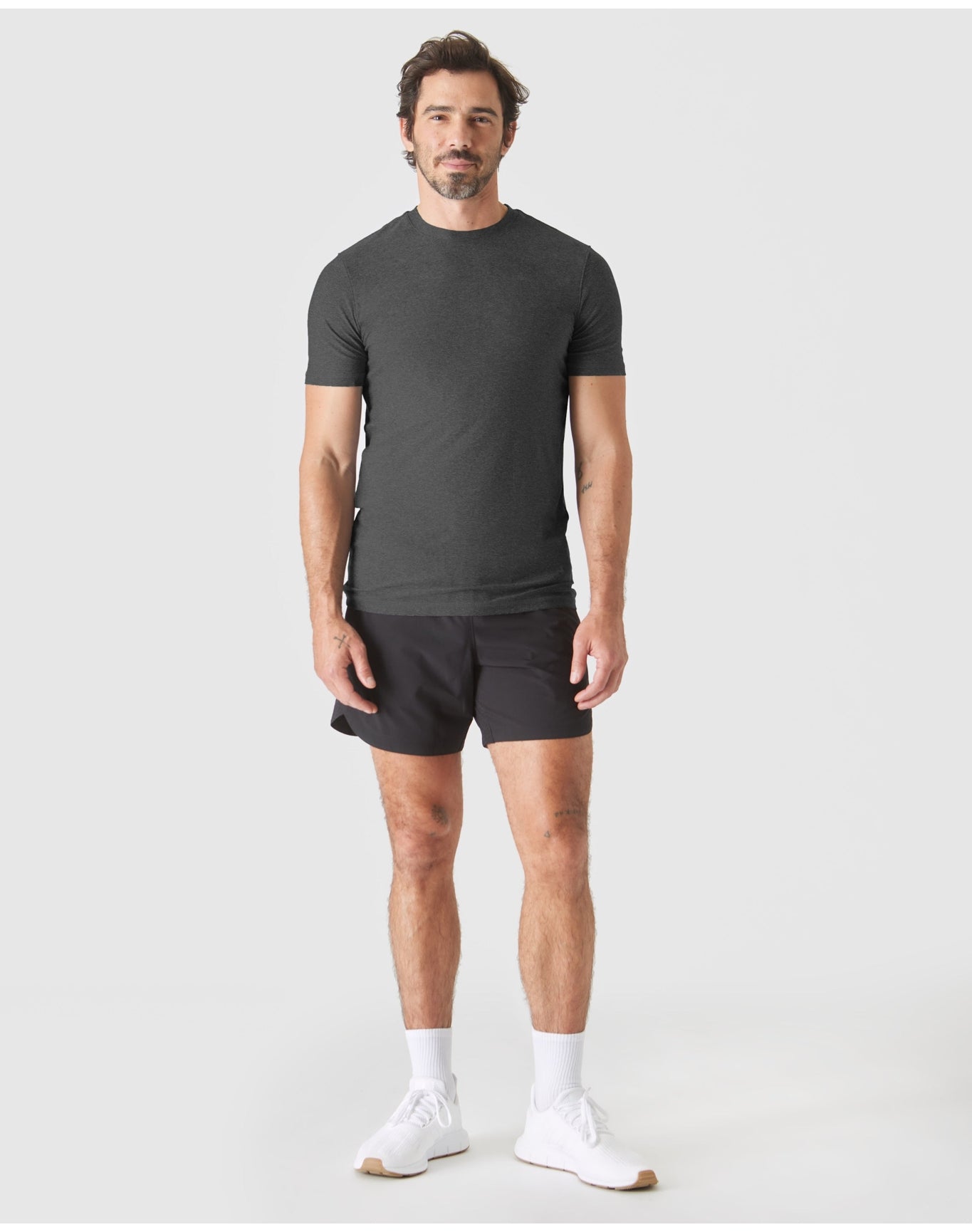 Tall Active Crew Neck 2.0 | Charcoal Heather Gray