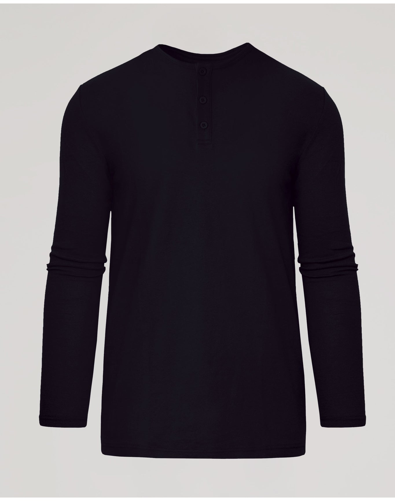 Tall Classic Long Sleeve Henley | Black