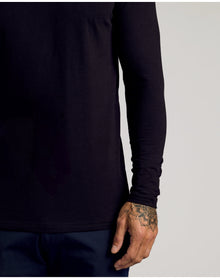 Tall Classic Long Sleeve Henley | Black