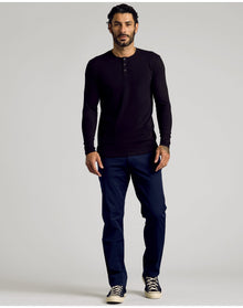 Tall Classic Long Sleeve Henley | Black