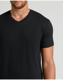 Tall Short Sleeve Classic V-Neck | Black