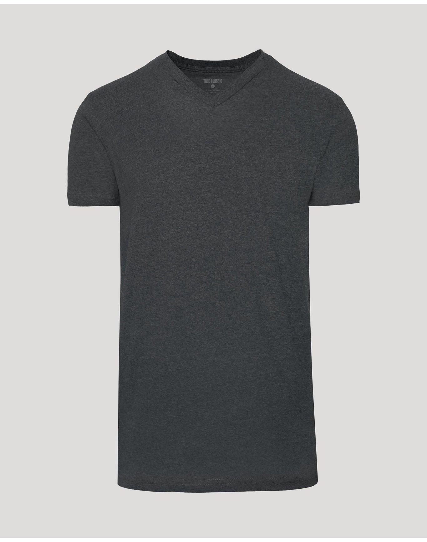Tall Short Sleeve Classic V-Neck | Charcoal Heather Gray