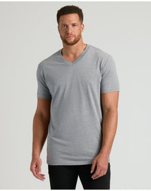 Tall Short Sleeve Classic V-Neck | Heather Gray