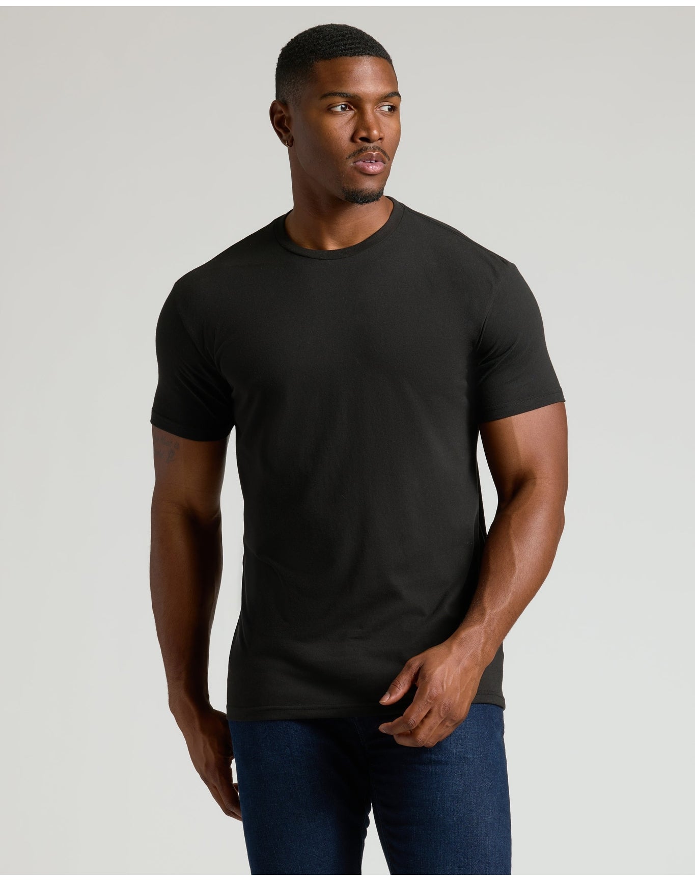 Tall Straight Hem Crew Neck T-Shirt | Black