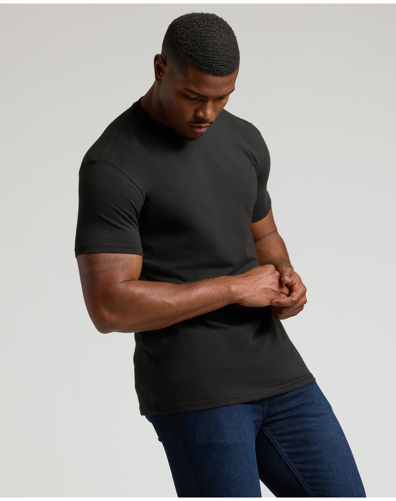 Tall Straight Hem Crew Neck T-Shirt | Black