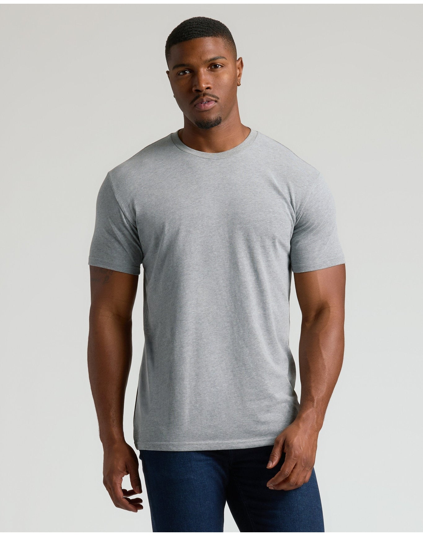 Tall Straight Hem Crew Neck T-Shirt | Heather Gray