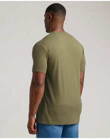 Tall Straight Hem Crew Neck T-Shirt | Heather Military Green
