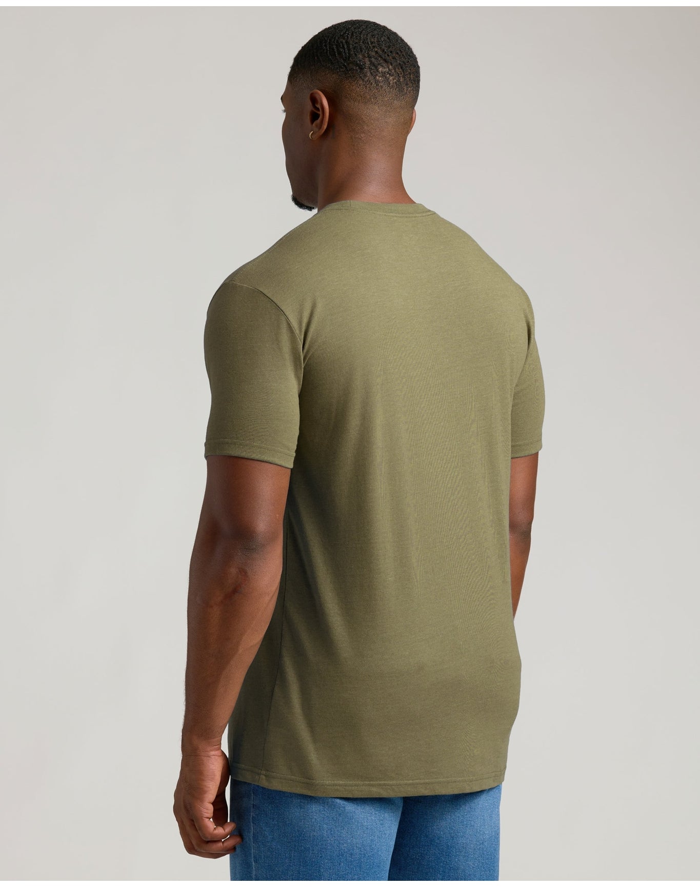 Tall Straight Hem Crew Neck T-Shirt | Heather Military Green