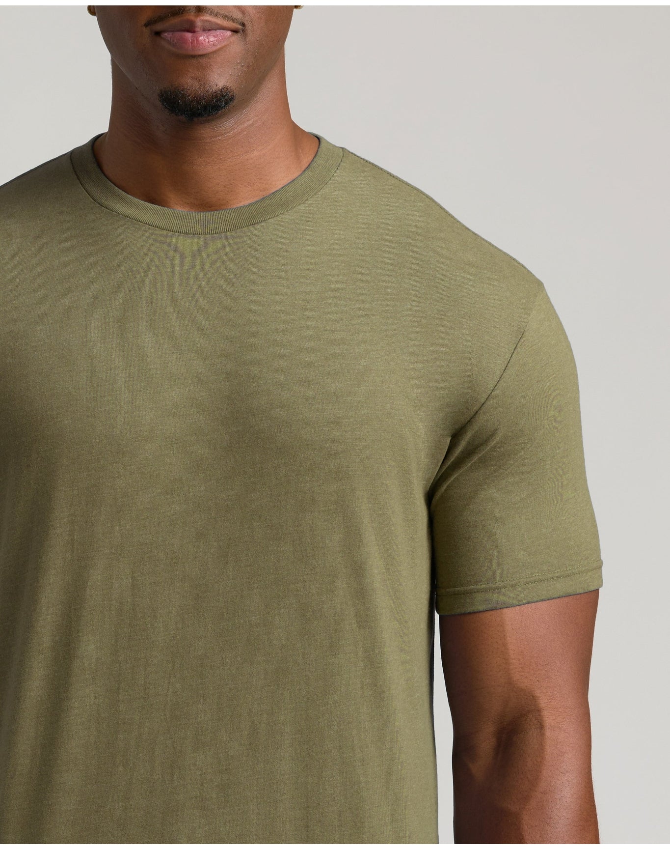 Tall Straight Hem Crew Neck T-Shirt | Heather Military Green