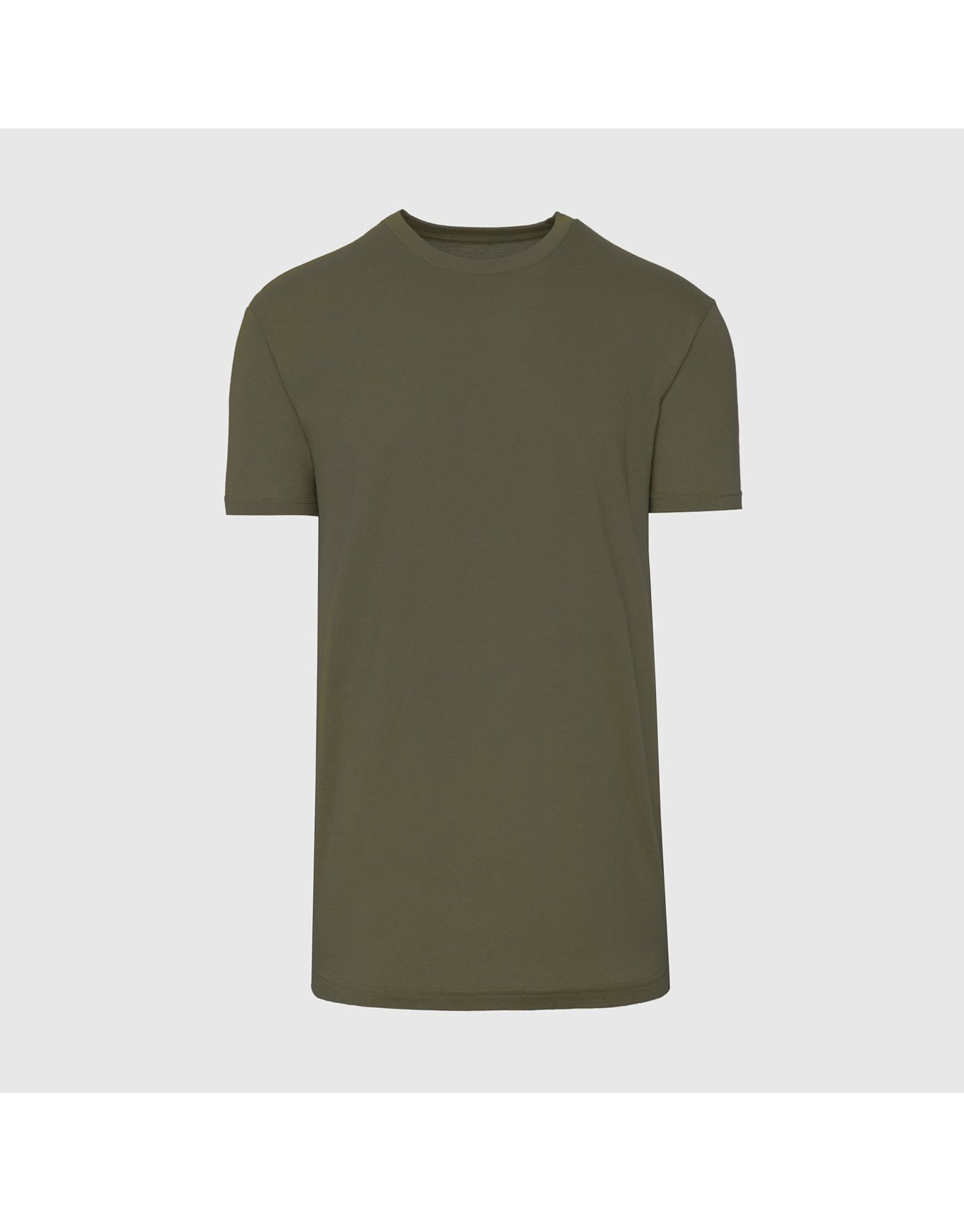 Tall Straight Hem Crew Neck T-Shirt | Military Green