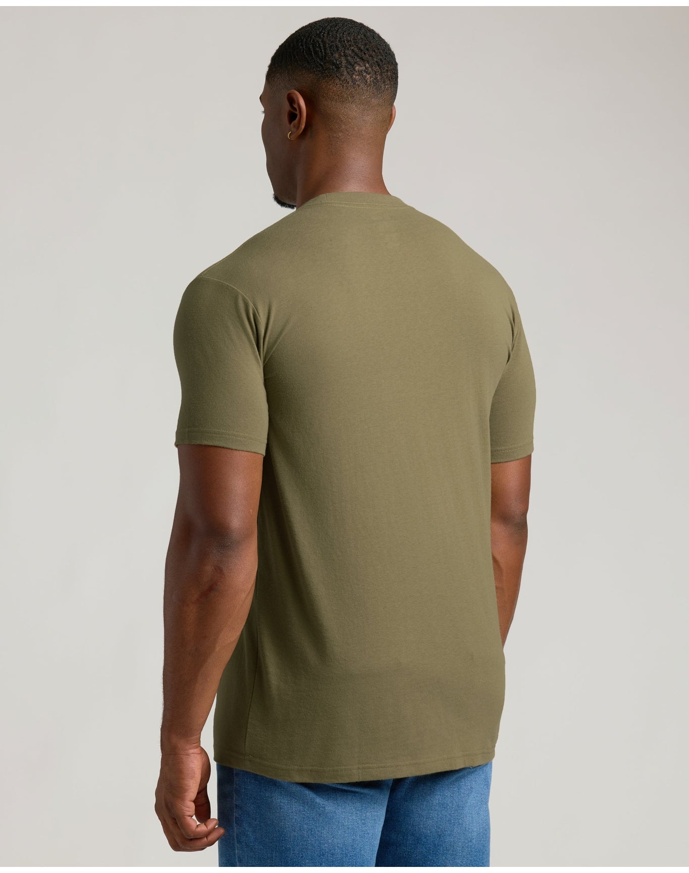 Tall Straight Hem Crew Neck T-Shirt | Military Green