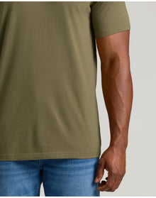 Tall Straight Hem Crew Neck T-Shirt | Military Green
