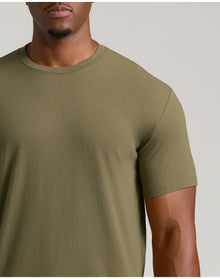 Tall Straight Hem Crew Neck T-Shirt | Military Green