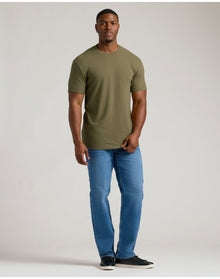 Tall Straight Hem Crew Neck T-Shirt | Military Green