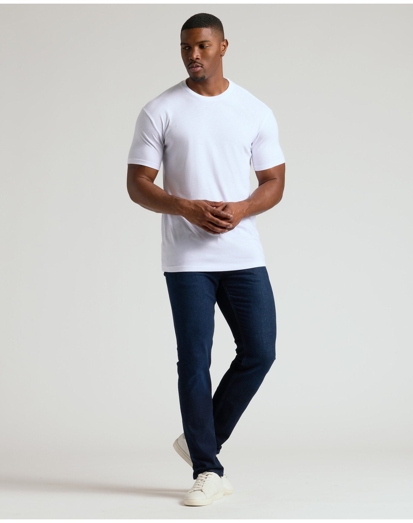Tall Straight Hem Crew Neck T-Shirt | White