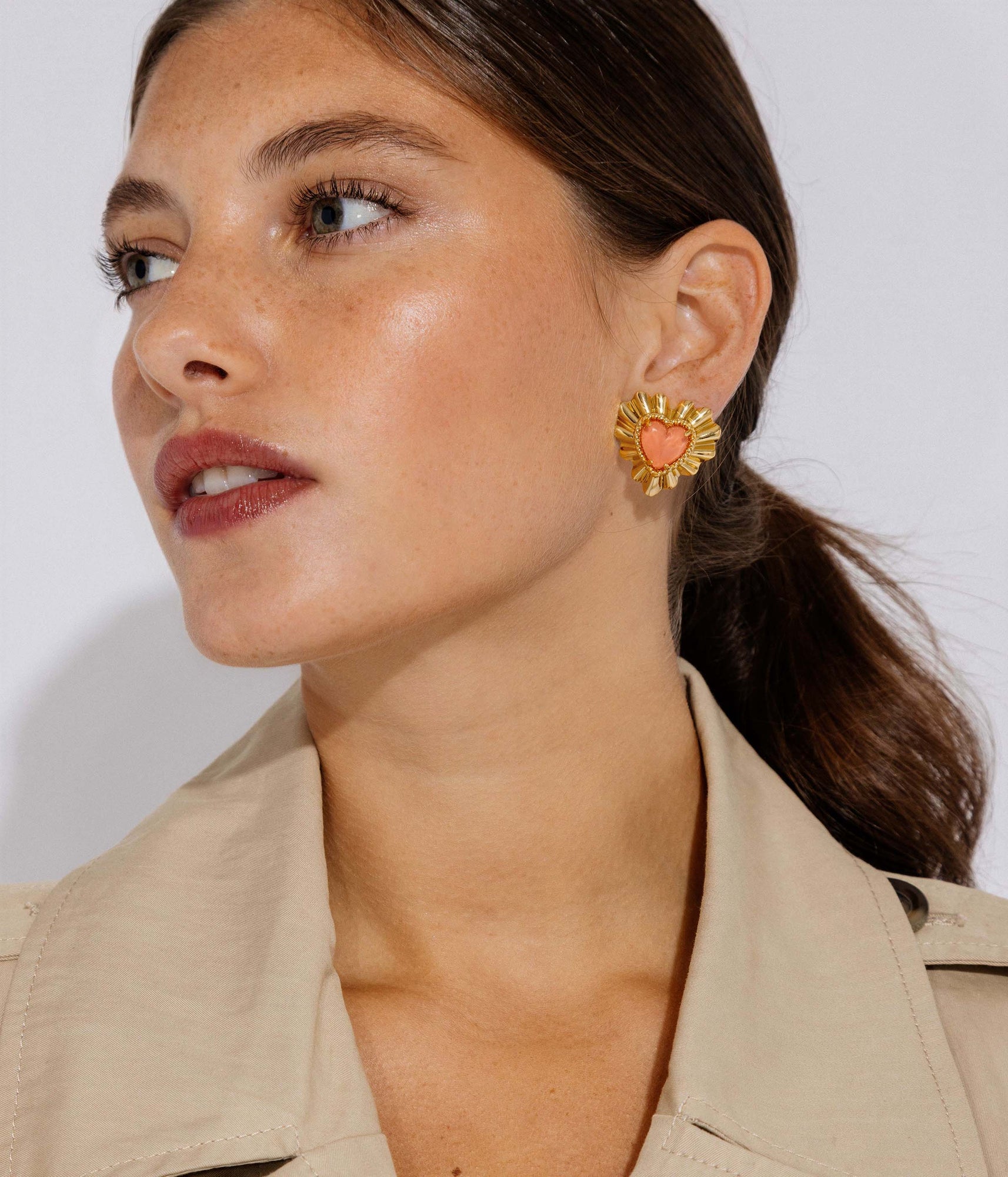 Tallen Heart Earrings | Gold