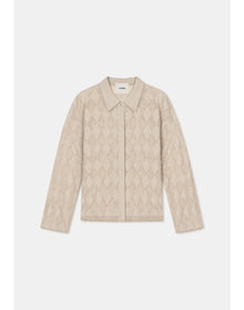 Tamara | Diamond Knit Cardigan Shirt | Hay