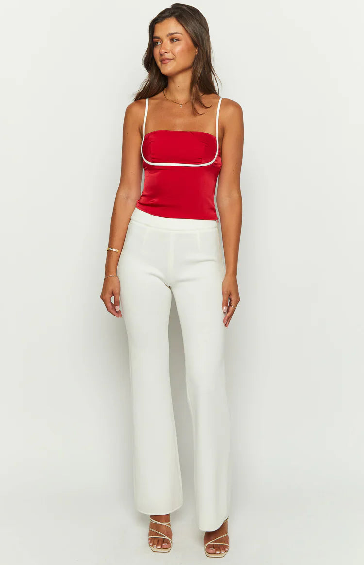 Tamra Low Back Top | Red