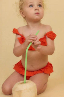 Kids | Cabana Bikini Set | Tangerine
