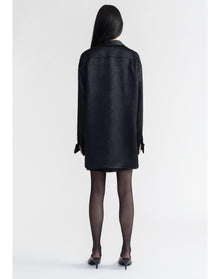 Terre | Oversized Satin Shirt | Black