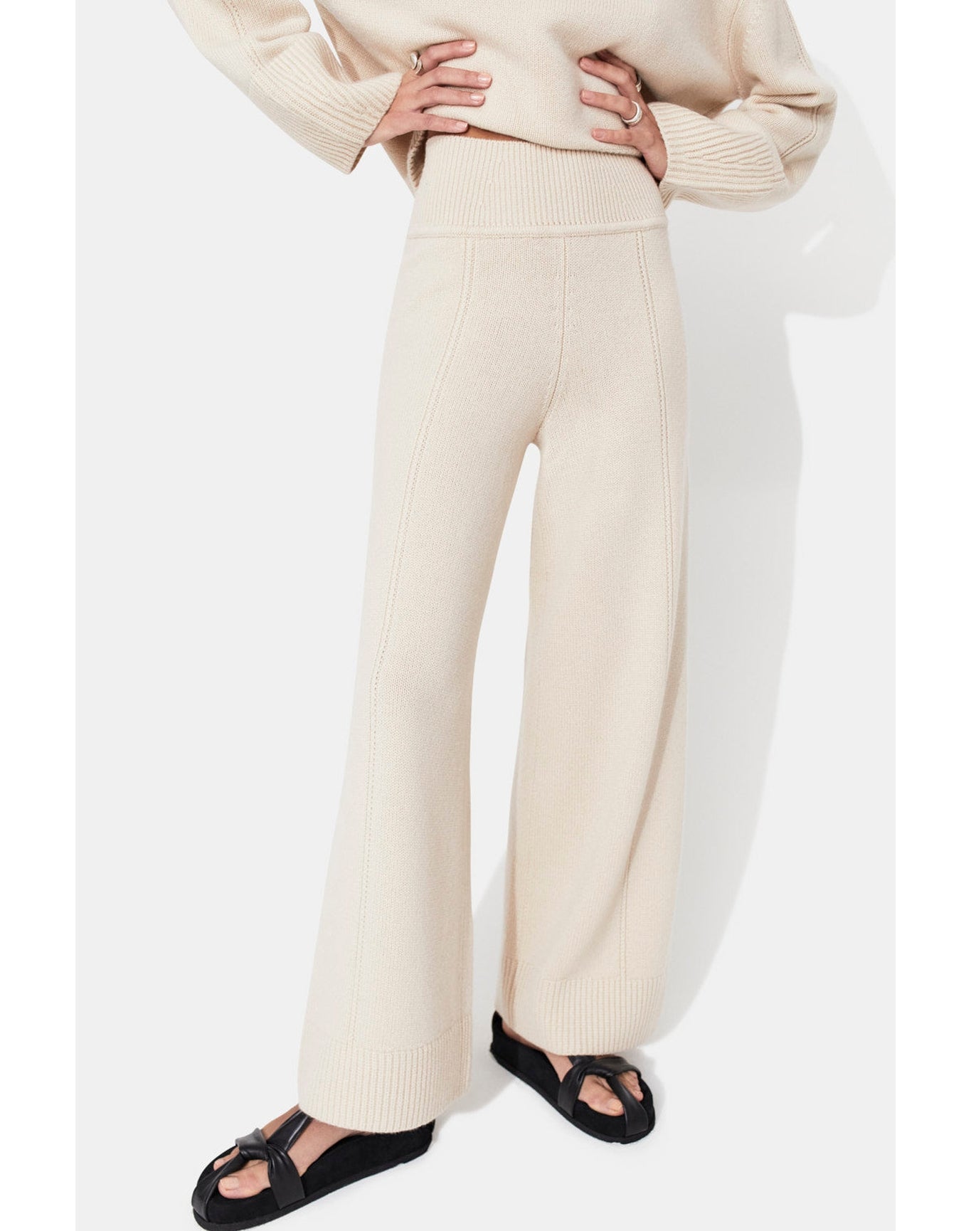 Theia Cashmere Trousers | Creme