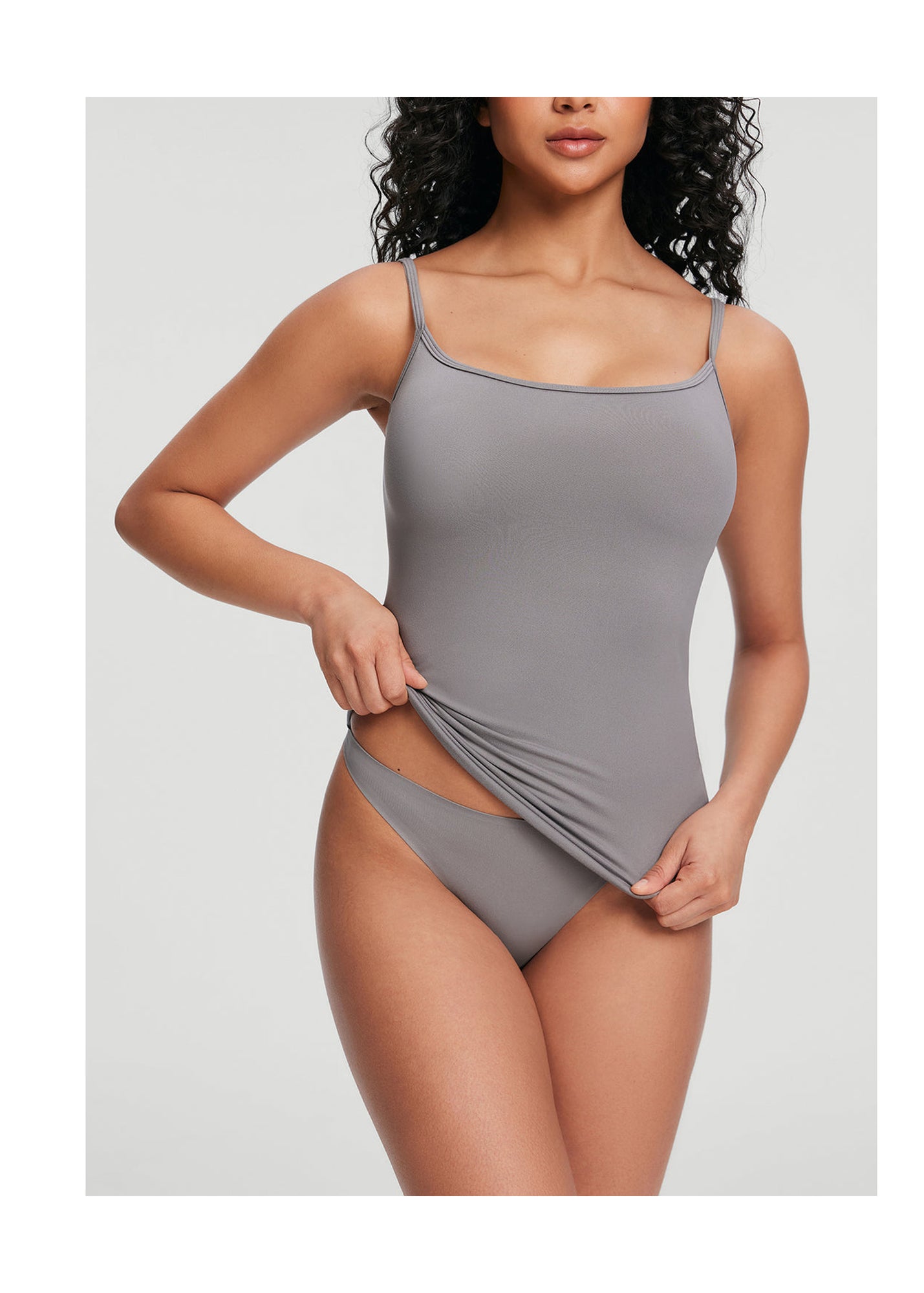 Thin Strap Tank Top | Cool Gray
