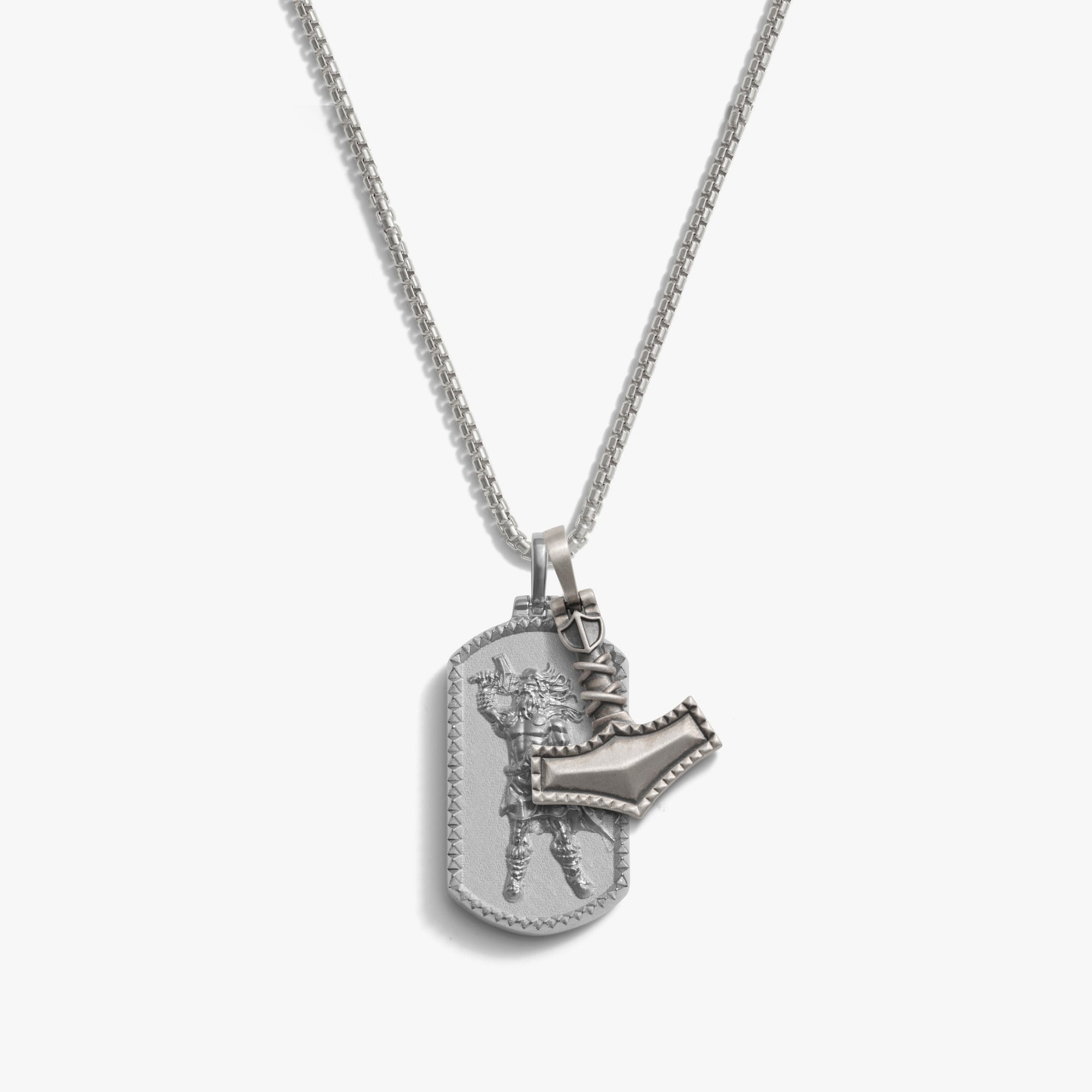 Awe Inspired Necklaces 925 Sterling Silver / 20'' Thor's Hammer Necklace Set