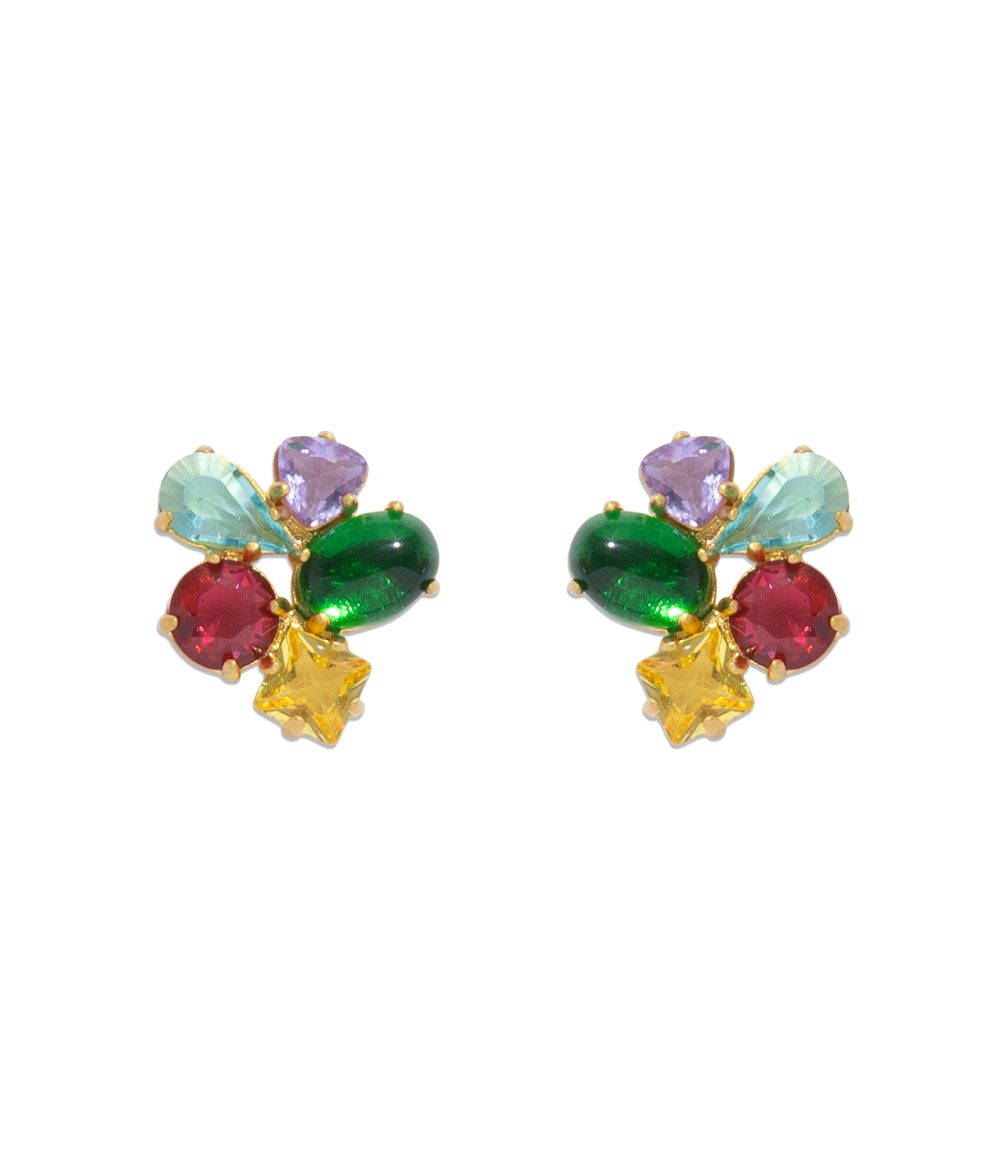 Tinsely Studs | Multicolor Glass Crystals