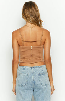Too Good Corset Top | Brown