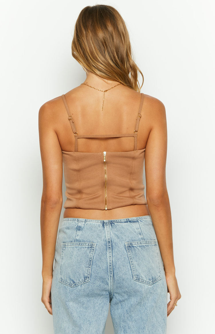 Too Good Corset Top | Brown