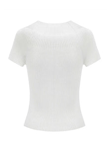 Triacetate Knit Cardigan | White