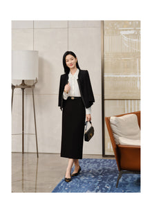 Triacetate Pencil Skirt | Black