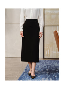 Triacetate Pencil Skirt | Black
