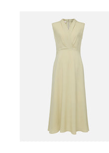 Triacetate Sleeveless Dress | Yellow