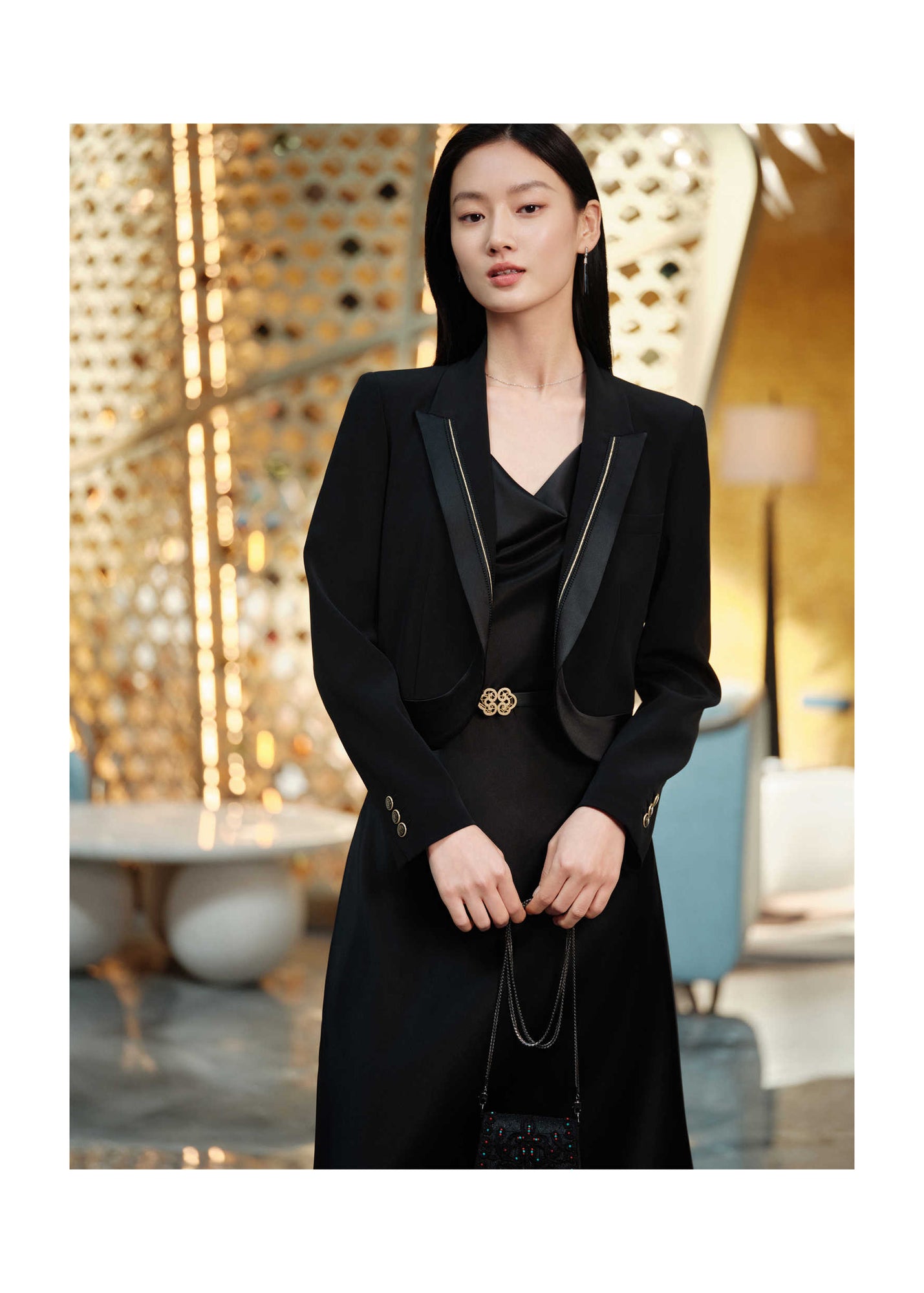 Triacetate Suit Jacket | Black