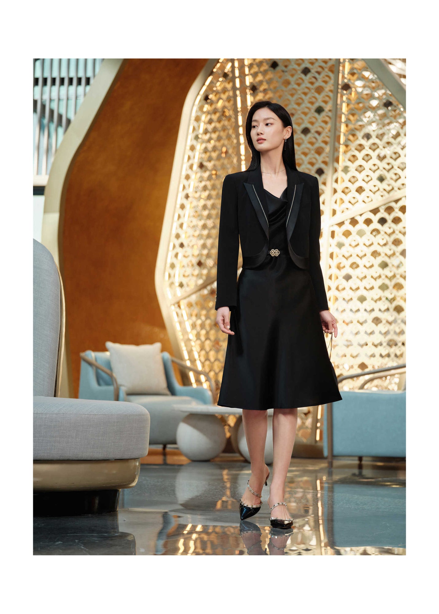 Triacetate Suit Jacket | Black