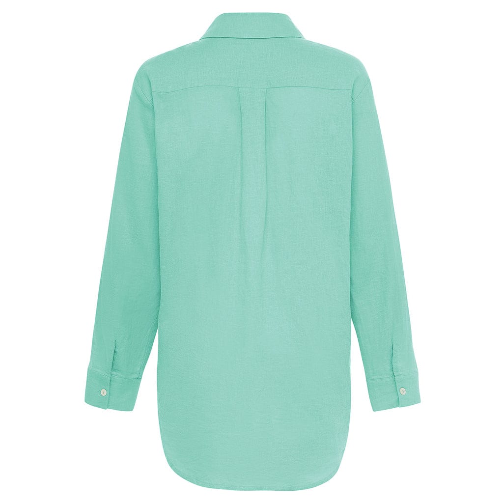 Long Sleeve Button Down Shirt | Turquoise