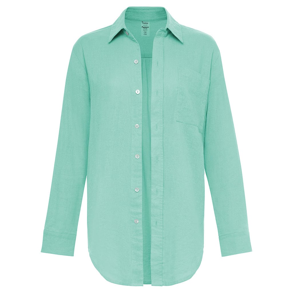 Long Sleeve Button Down Shirt | Turquoise