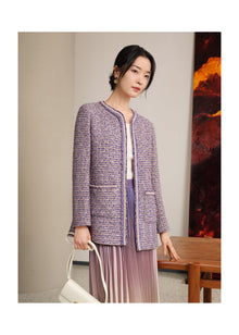 Tweed Parisian-Style Coat | Purple