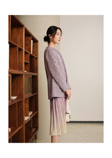 Tweed Parisian-Style Coat | Purple