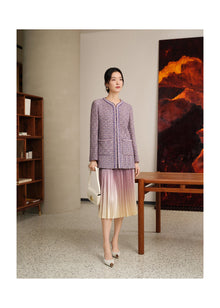 Tweed Parisian-Style Coat | Purple